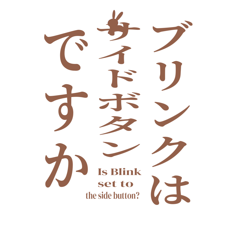 ブリンクはサイドボタンですかIs Blink set to  the side button?  