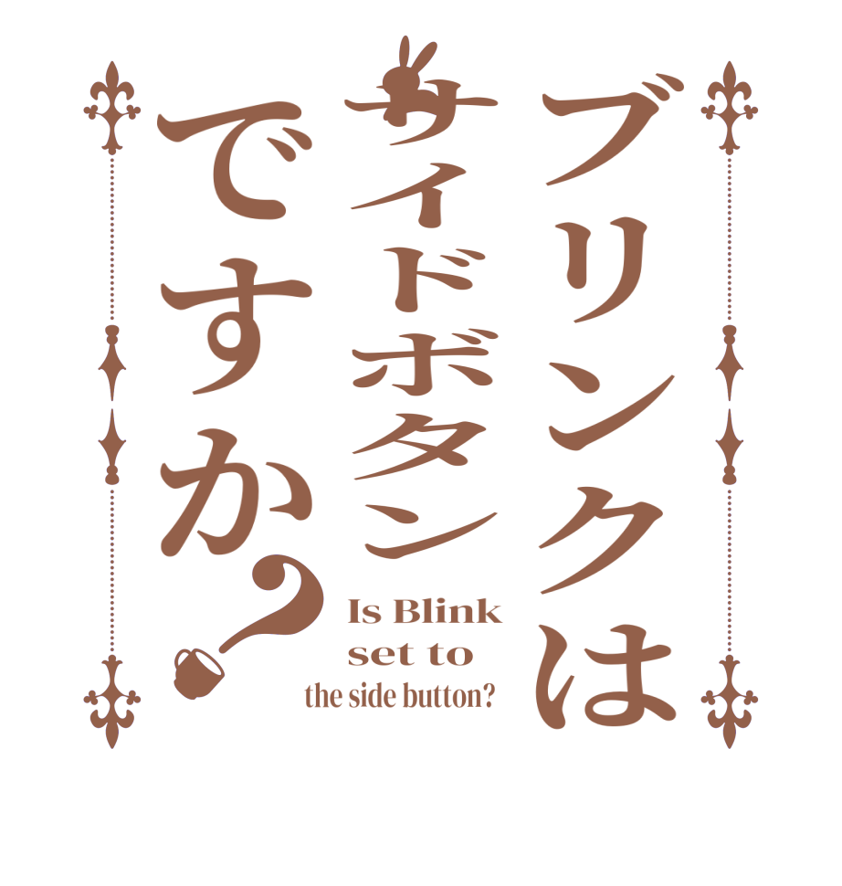 ブリンクはサイドボタンですか？Is Blink set to  the side button?  